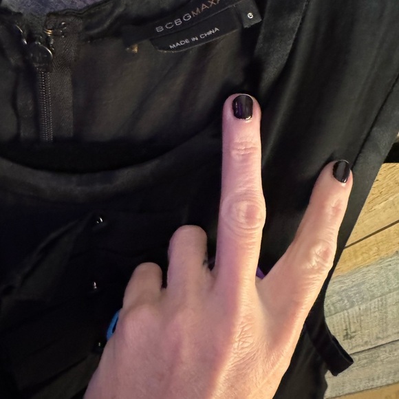 BCBG Maxazira Black Dress "Tuxedo" Styled Cocktail Dress - Picture 5 of 5